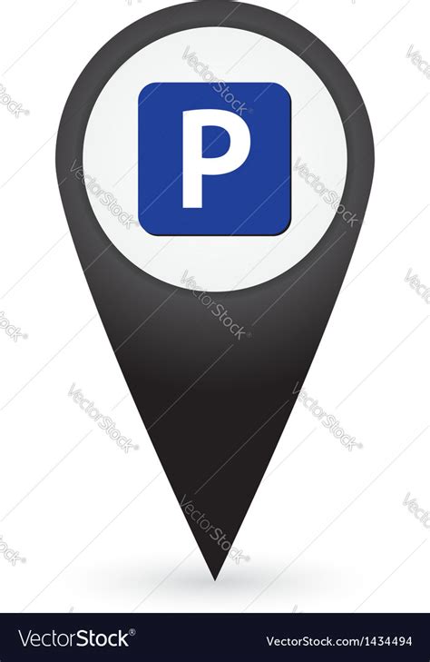Gps Marker With Parking Sign Royalty Free Vector Image