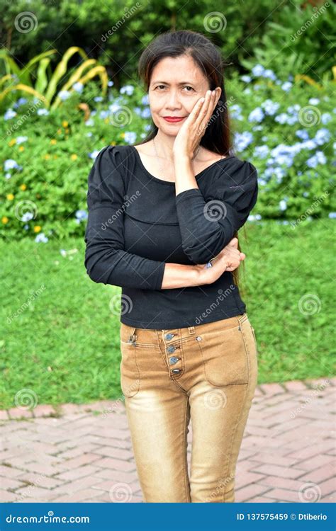 Unemotional Retired Filipina Female Senior Stock Image Image Of Unemotional Indifferent