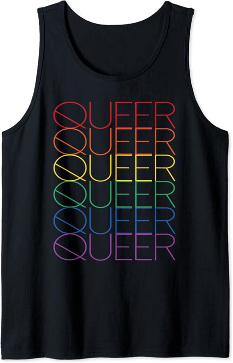 Amazon Com Queer Gay Pride Flag Rainbow Lgbtq Queer Repeat Tank Top