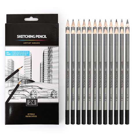 Chrome Professional Drawing Sketching Pencil Set 12 Pieces Drawing