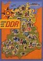 Pictorial map of East Germany, c1980s (via here) | Almanya, Haritalar ...