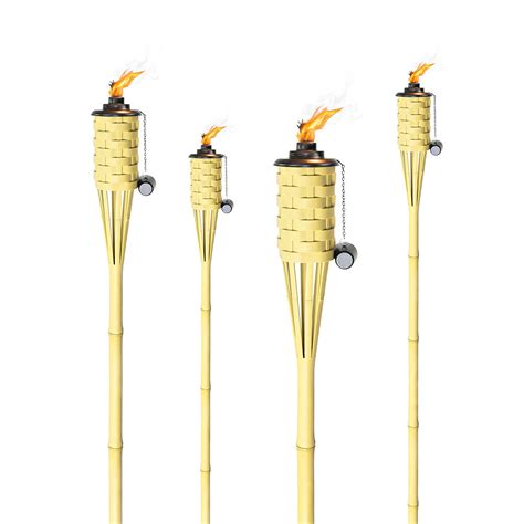 Onethatch® Faux Bamboo Torches Synthetic Bamboo Tiki Torches