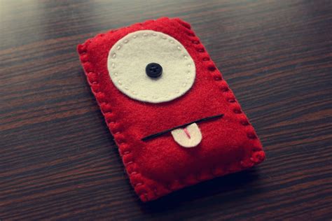 Felt Monster Phone Or Ipod Sockcover By Babua Red By Babua