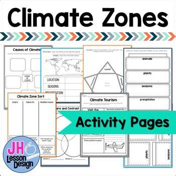 To identify the earth's climate zones by student activity sheet: Climate Zone Activity Pages by JH Lesson Design | TpT