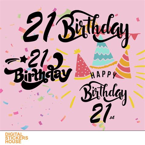 21st Birthday Design Silhouette Svg Png File Digital Etsy