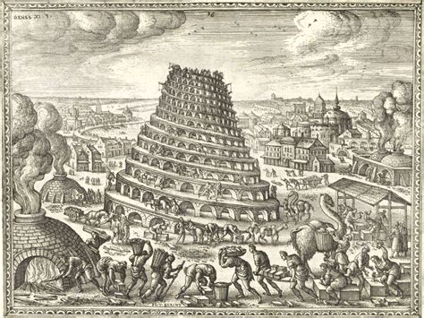 Builiding Of The Tower Of Babel 17th Century Illustration Stock