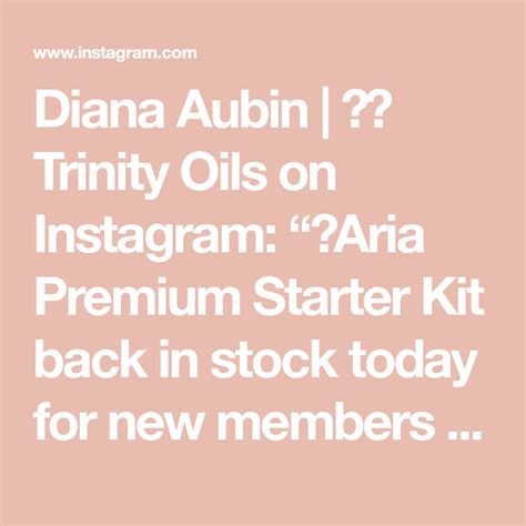 Diana Aubin ⚜️ Trinity Oils On Instagram “ Aria Premium Starter Kit