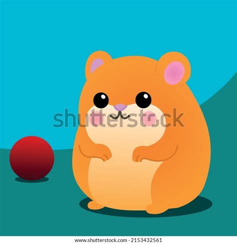 Cute Hamster Playing Ball Stock Vector Royalty Free 2153432561
