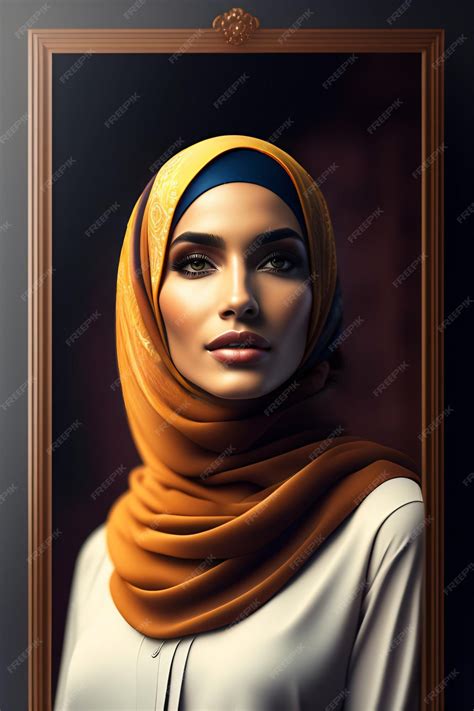 Premium Ai Image Islamic Women Wearing Hijab Beautiful Muslim Women Portrait Illustration