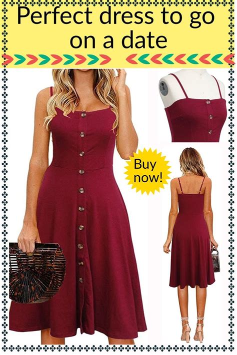 Sphagetti Strap Button Down Summer Midi Dress Perfect Dress For A Date