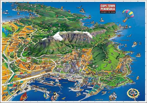 Cape Town Birds Eye View Map Languages Of The World