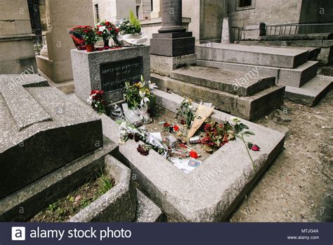 American Musician Jim Morrisons Grave At Pere Lachaise Cemetery Paris