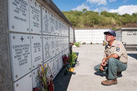 Navy Vet Honors Fallen At National Cemetery