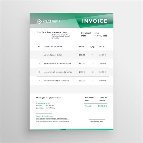 Abstract Business Invoice Template Design Download Free Vector Art