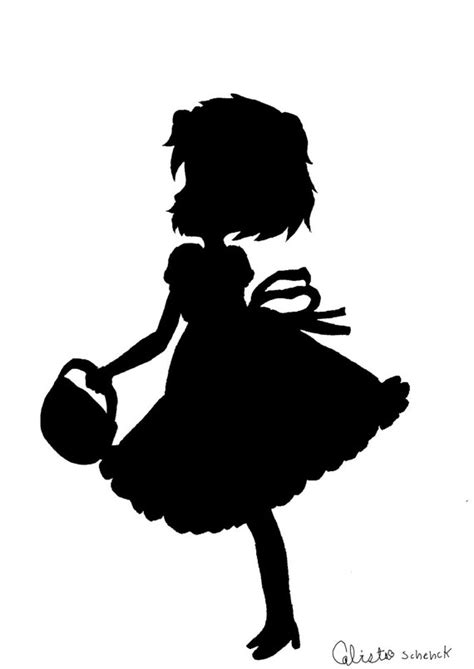 Little Girl Anime Black And White Silhouette By Animemangafantasy