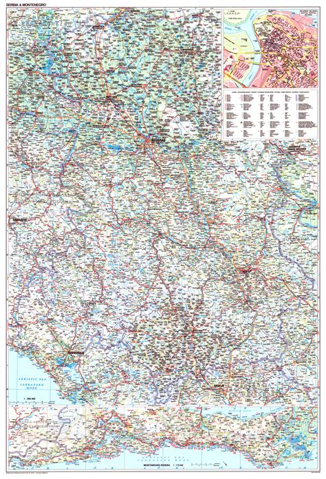 Szerbia, Koszovo, Montenegró autótérkép (GiziMap) - map.hu