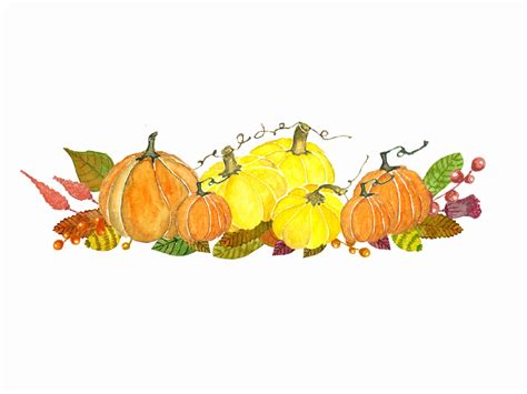 Watercolor Autumn Pumkin Clipart Illustrations ~ Creative Market