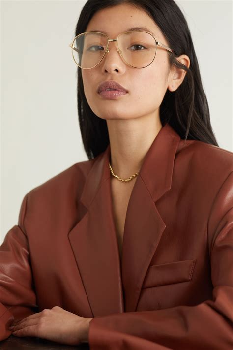 Gold Aviator Style Gold Tone Optical Glasses Gucci Eyewear Net A Porter