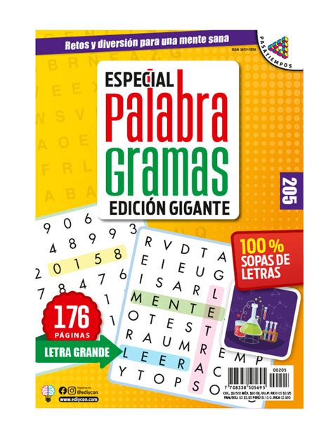 Especial Palabragramas 100 Sopas De Letras Ediycon Kyosco Virtual