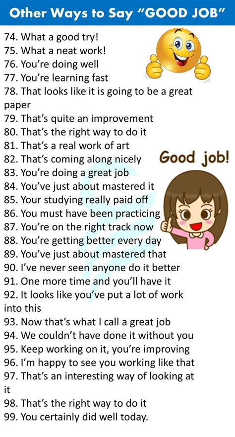 100 Ways To Say Good Job In English Good Job Synonym English