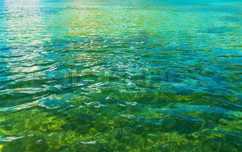 Crystal Clear Lake Water Closeup Photo Stock Image Colourbox