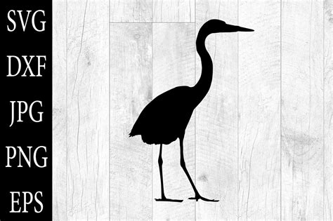Great Blue Heron Silhouettes Svg Eps Png Graphic By Aleksa Popovic