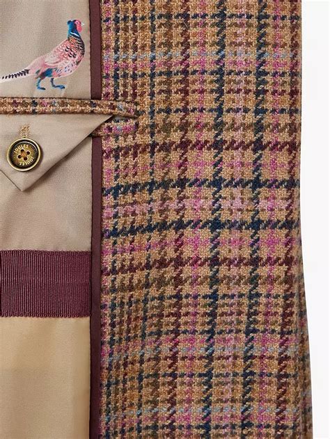 Joules Windsor Wool Blend Coat Pink Tweed At John Lewis And Partners