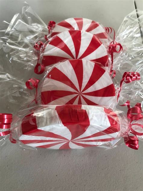 Peppermint Candy Set Of 4 Etsy Candy Christmas Decorations