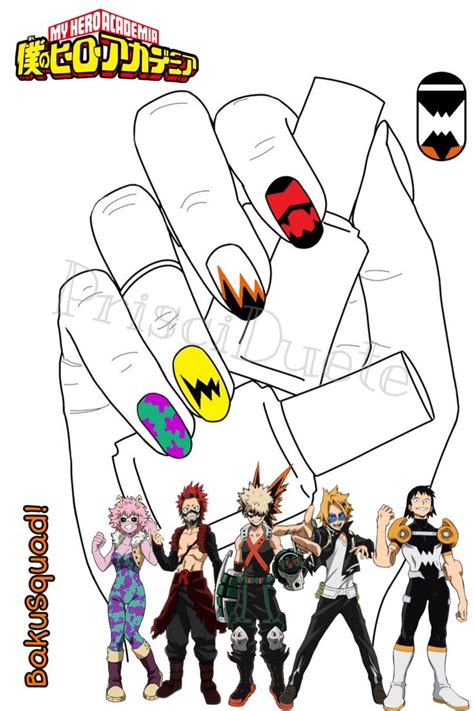 Uñas Bnha In 2023 My Hero Academia Inspired Nails Anime Nails