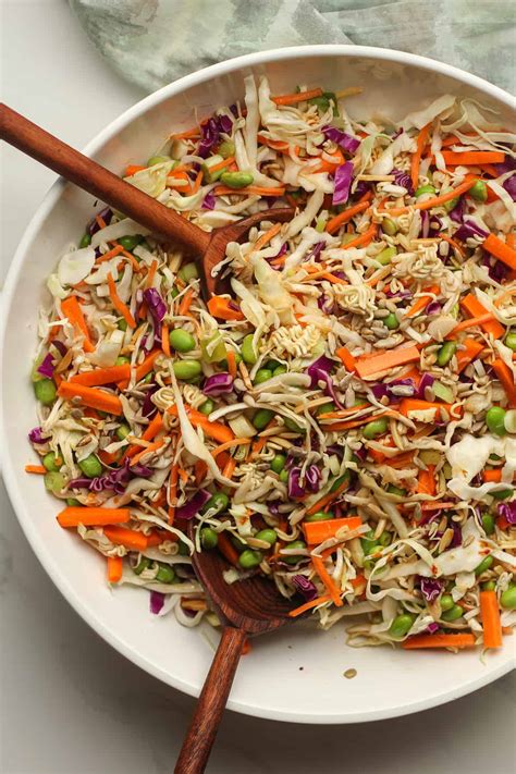 Crunchy Asian Cabbage Salad With Ramen Noodles Suebee Homemaker