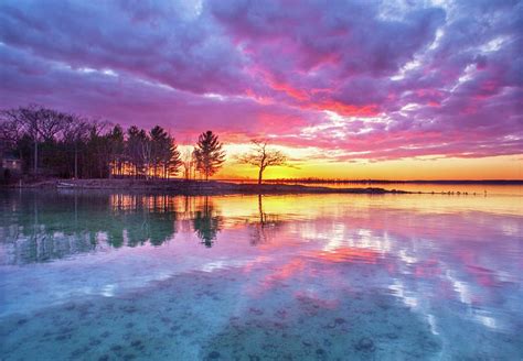 Detroit Point Sunset Colors Photograph By Ron Wiltse Fine Art America