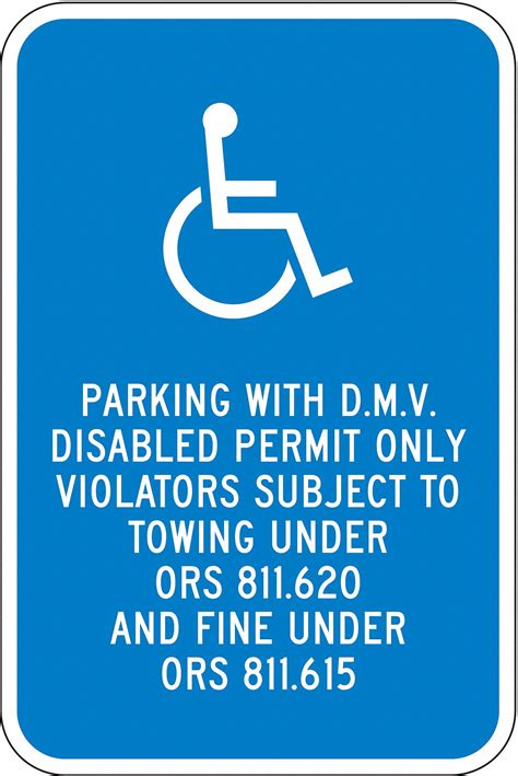 Lyle Ada Handicapped Parking Sign 6dut2hc Or01 12ha Grainger