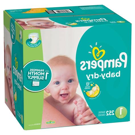 Diaper Size 1pampers 252 Count Disposable Baby Dry