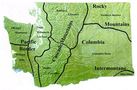5 Regions Of Washington Map Map