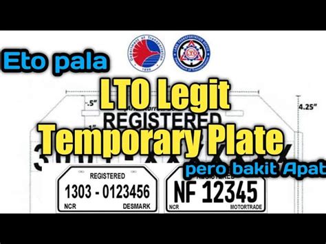 Lto Temporary Plate Number For Motorcycle Template Philippines