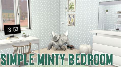 Sims 4 Speed Build Simple Minty Bedroom Youtube