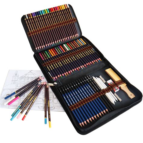 Buy Quer Colouring Drawing Pencils 72 Piece Art Set Include Coloured