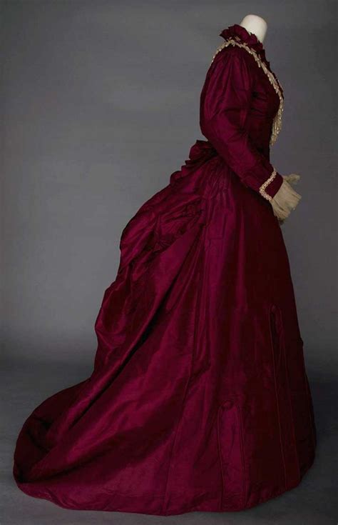 Magenta Silk Dinner Dress 1870s Apr 09 2014 Augusta Auctions In