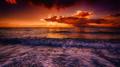 Wallpaper Sunlight Landscape Sunset Sea Water Shore Reflection