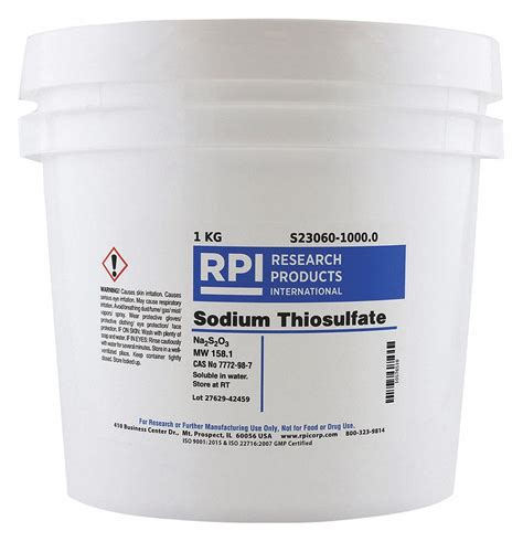 Rpi Sodium Thiosulfate 1 Kg Container Size Powder 31gd67s23060