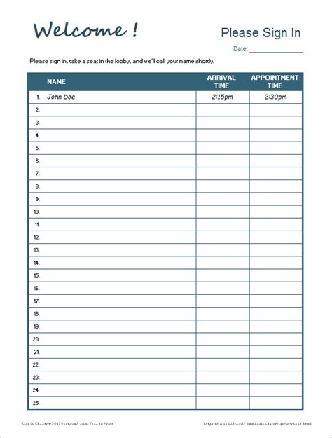 Printable Sign In Sheet For Meeting Web Updated September 12 2023
