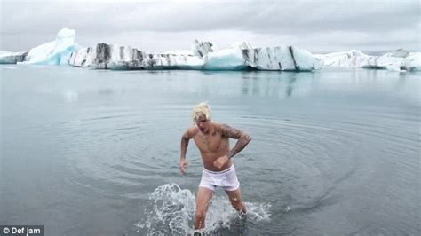 Justin Bieber Strips Down To His Calvins In An Icy Lake For I Ll Show You Video Daily Mail Online