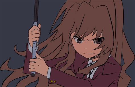 Long Hair Aisaka Taiga Toradora Anime Girls Anime Angry Purple