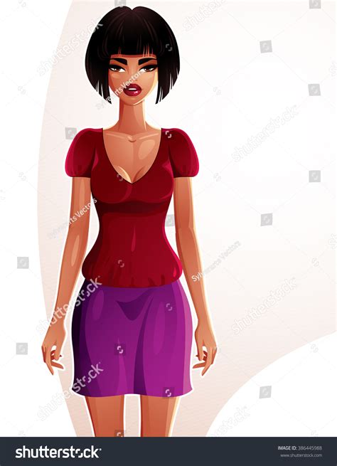 Beautiful Coquette Lady Illustration Full Body Stock Vector Royalty Free 386445988 Shutterstock
