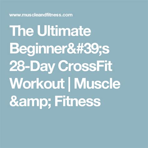 The 28 Day Crossfit Program For Beginners Rv Road Trip Road Trip On