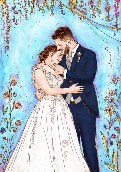 Drawing And Illustration Digital Friends Wedding Wedding Couple Portrait