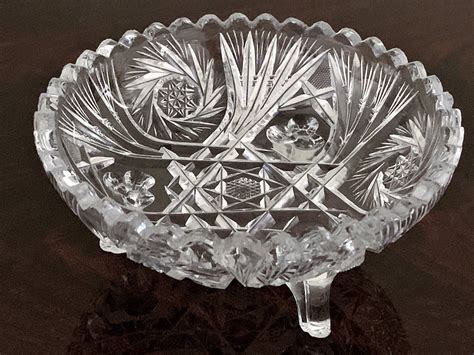 Vintage Fine Lead Crystal Star Of David Bowl Trinket Or Candy Bowl