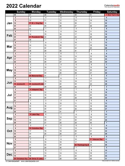 2022 Calendar Free Printable Excel Templates Calendarpedia