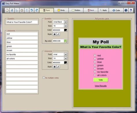 No registration required, free, and takes a few seconds to create. Easy Poll Maker 4.1 Free Download