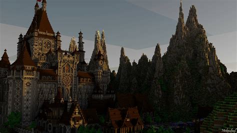 Download Big Cobblestone Castle Minecraft Hd Wallpaper